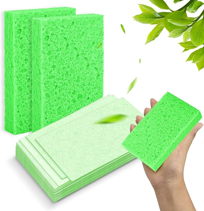 24 - Pack Non-Scratch Scrub Sponges - Sponges for Dishes and Washing Dishes, Cleaning Sponges for Kitchen Home and More（Mixted）