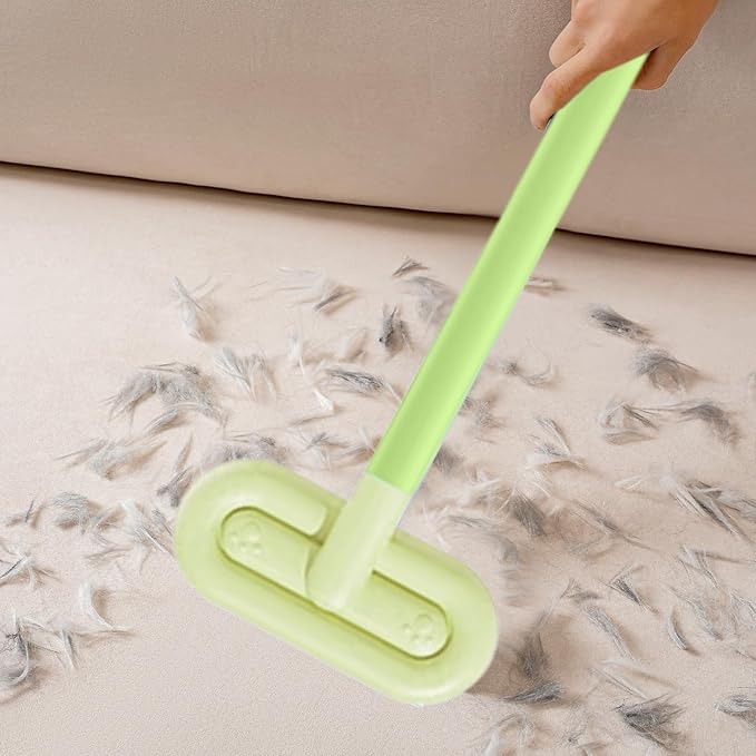 Pet Hair Remover Brush, 17.91 Inches Reusable Long Handle Ergonomic Tool for Cleaning, Removal Broom Bristles and Comfortable Grip, Grooming Supply for Couch Carpet Car Seat Laundry