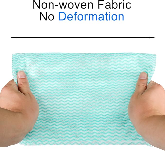 Disposable Dish Cloth and Cleaning Handi Wipes, 100ct, Multi-Use Rags for kitchen, Bathroom and Windows, Green
