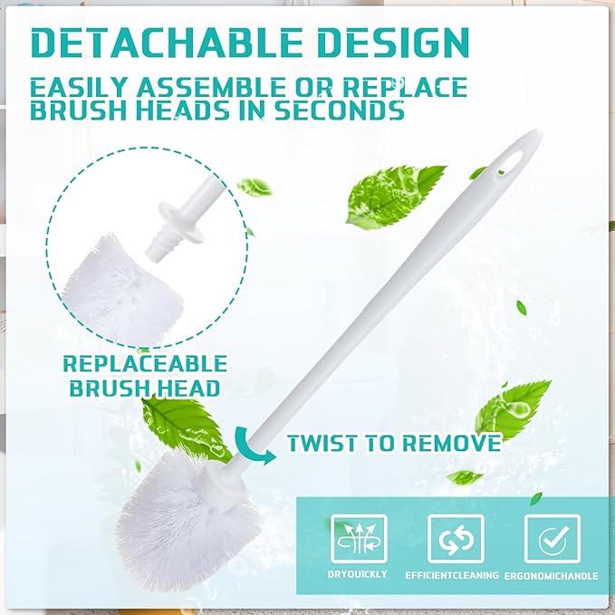 Tioncy 50 Pcs 14.2 Inch Toilet Brush Commercial Heavy Duty Toilet Bowl Cleaning Scrub Long Scrubber for Bathroom Cleaning Supplies