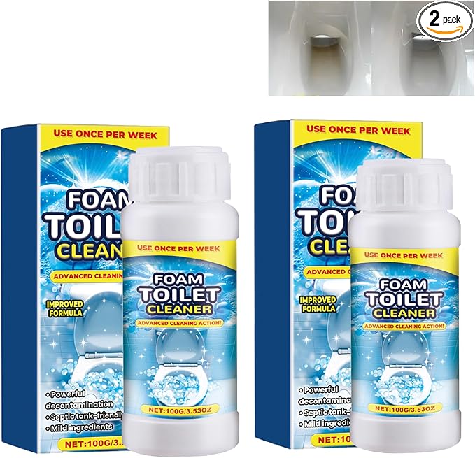 2 PCS Foam Toilet Cleaner, 2025 New Toilet Bowl Cleaner, Powerful Instant Bowl Cleaners for Toilets Squatting Pans