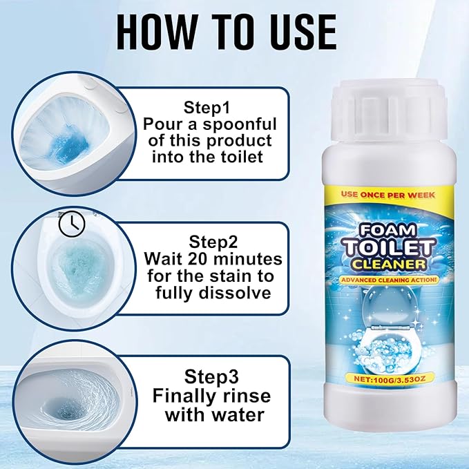 2 PCS Foam Toilet Cleaner, 2025 New Toilet Bowl Cleaner, Powerful Instant Bowl Cleaners for Toilets Squatting Pans
