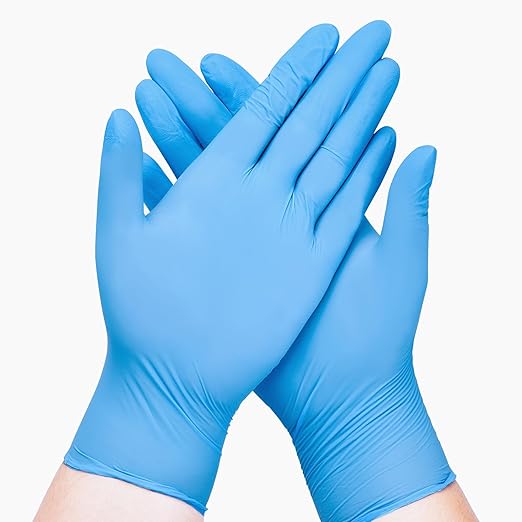 Disposable Nitrile Exam Gloves, Blue, Nitrile Gloves Disposable Latex Free, Medical Gloves, Cleaning Gloves, Food-Safe Rubber Gloves, Powder Free, Non-Sterile, 1000-ct Case (Large)
