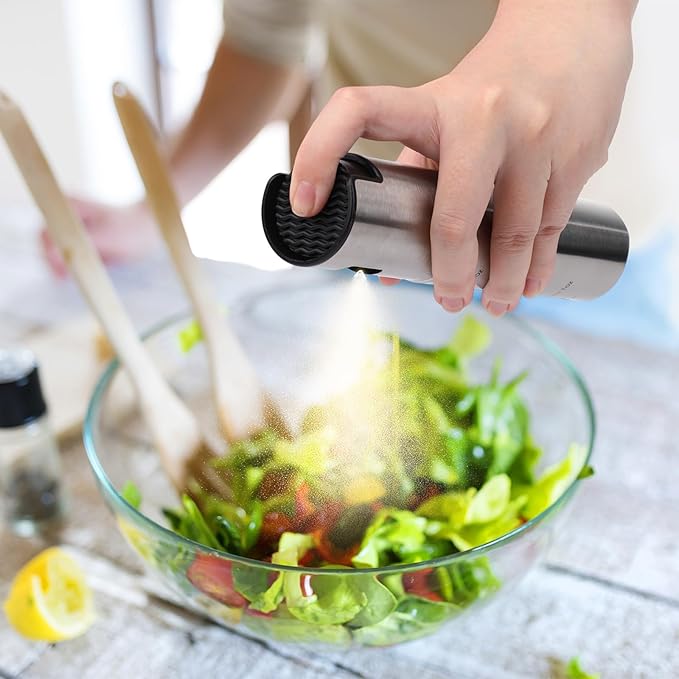 LemonRoad 12 Pcs Oil Sprayer for Cooking, 100ml Olive Oil Spray Bottle Stainless Steel Spray Bottle with Funnel for Kitchen, Salad, BBQ, Air Fryer