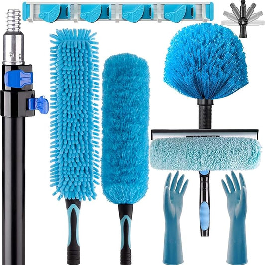 25 Foot High Reach High Ceiling Fan Cleaner Duster with 7-to-18 Foot Sturdy Light Weight Telescopic Extension Pole
