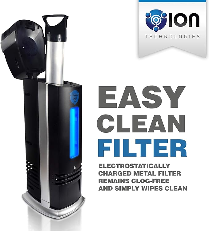 B-1000 Permanent Filter Ionic Air Purifier Pro Ionizer with UV-C, New (Black)