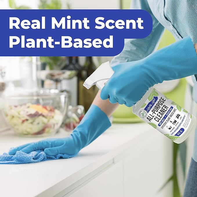 Mighty Mint All-Purpose Cleaner Spray for Home, Kitchen, Bathroom, Natural Peppermint Scent, 16oz - 2 Pack