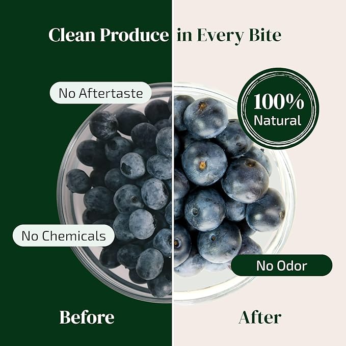 Fruit and Vegetable Wash Powder - Produce Cleaner - Removes Dirt & Residue - 4.2 oz