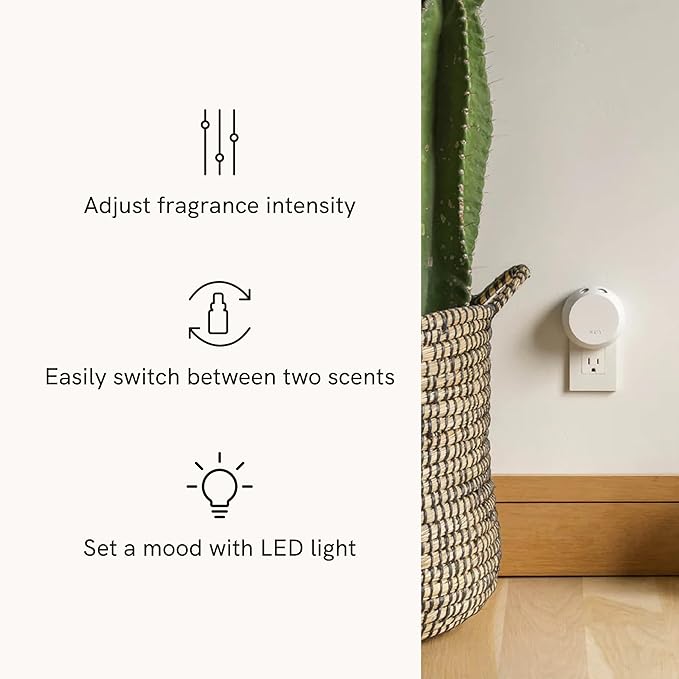 Pura Smart Home Fragrance Device Starter Set - Pura 4 - Scent Diffuser for Home - Includes Fragrance Aroma Diffuser - Square Box, Valencia Orange and Sparkling Currant Scent Refills