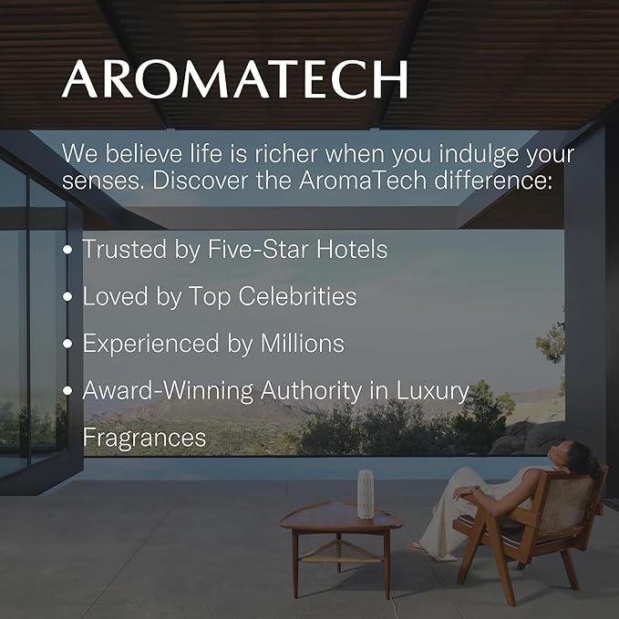 AromaTech Santal Escape Premium Aroma Oil – Uplifting & Sophisticated Home Fragrance with Notes of Sandalwood, Iris & Ocean Air for Scent Diffusers, Cold-Air and UltraSonic Scent Machines – 60 mL
