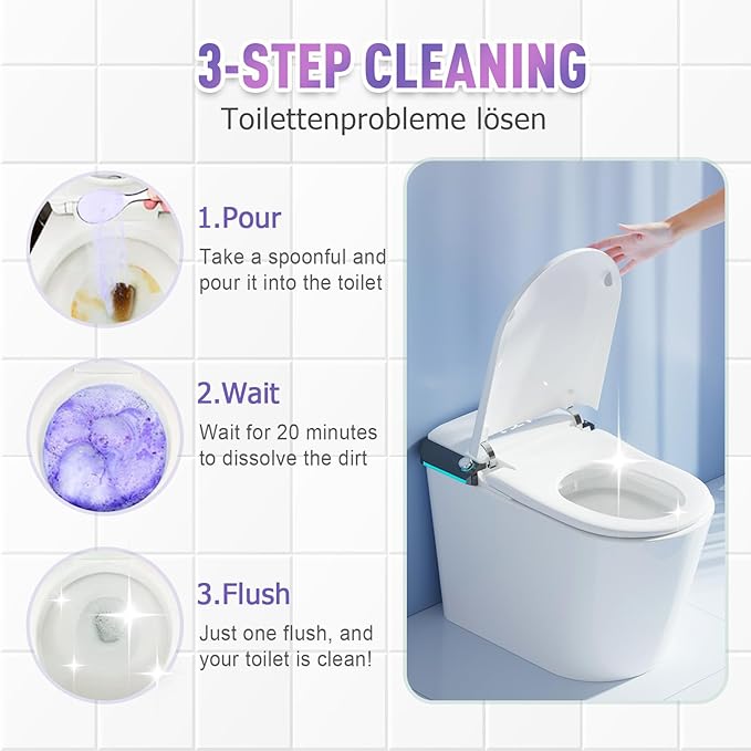 Toilet Cleaner, 2025 New Toilet Bowl Cleaner Toilets Cleane, Toilet Bowl Cleaners, Powerful Foaming Toilets Bowls Cleaner, Self Activating Miracle Powder for Toilet Bowl cleaning (3)