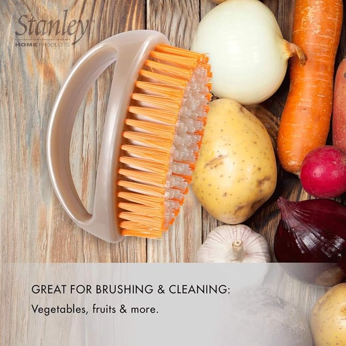 Stanley Home Products Super Scrubby Scrub Brush - All Purpose Cleaning Scrubber w/ Looped Handle For Scrubbing Vegetables, Laundry, Shoes, Car & Tub - Deep Multi Surface Cleaning For Home & Business