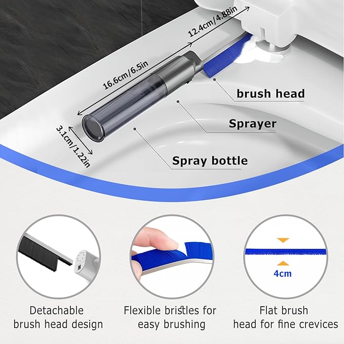 Crevice Cleaning Brush, 2025 New Crevice Cleaning Scrub Brush, Multi-purpose Grout Brush for Bathroom, Durable Sink Cleaning Tool for Kitchen, Portable Toilet Cleaning Brush for Home Users (White-2pc)