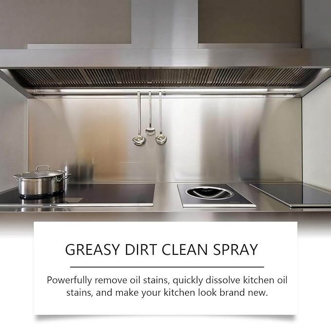 2025 New Greasy Dirt Clean Spray, Multifunctional Powerful Kitchen Foam Cleaner, Fast Foaming and Stain Removing, Heavy Oil Stain Cleaner Kitchen for Oven, Stove, Range Hood (2pcs)