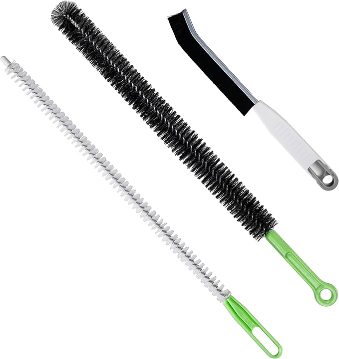 Upgraded Cleaning Brush Kit - 3-Piece Set, Flexible Drain Brush, Crevice Brush with Nie, Ideal for Kitchen, Bathroom, Toilet, Vent Scrubber
