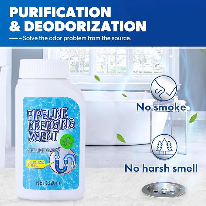 Drain Clog Remover, Pipeline Dredging Agent, Powerful Quick Cleaning Drain Toilet Cleaner Tool, Unclog Toilet Clog And Kitchen Sink Pipe Unblocker Powder (1pcs)
