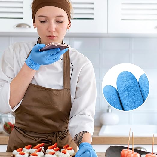 Disposable Nitrile Exam Gloves, Blue, Nitrile Gloves Disposable Latex Free, Medical Gloves, Cleaning Gloves, Food-Safe Rubber Gloves, Powder Free, Non-Sterile, 1000-ct Case (Large)