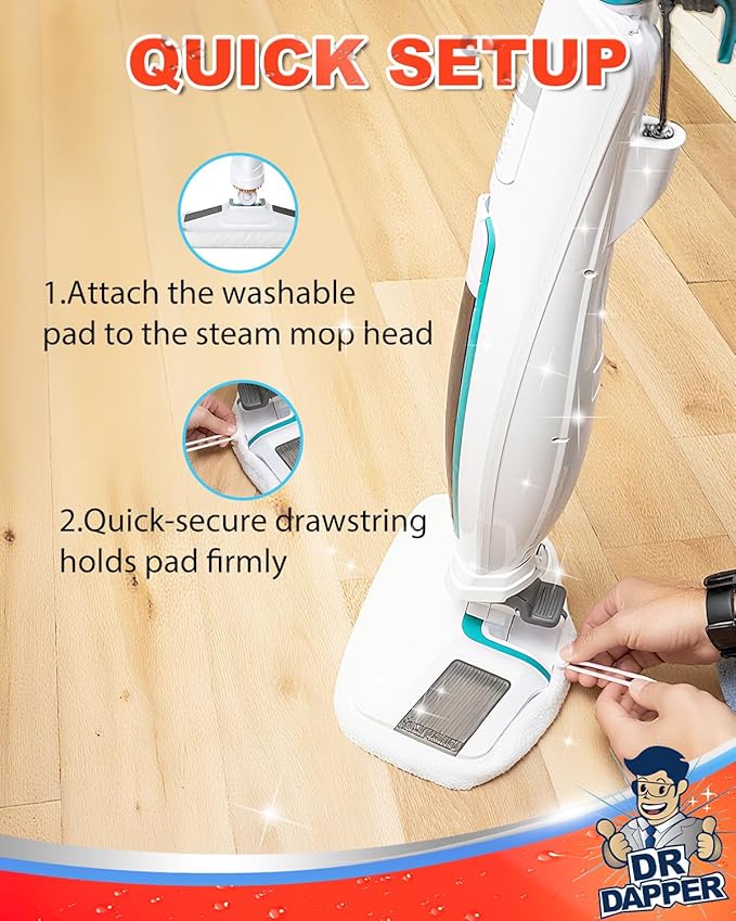 DR DAPPER 2 Pack SMP01 Steam Mop Replacement Pads Compatible with Kenmore SM2060 S200 Series – Washable Mop Pads & Steam Mops Pad for Hardwood Floors