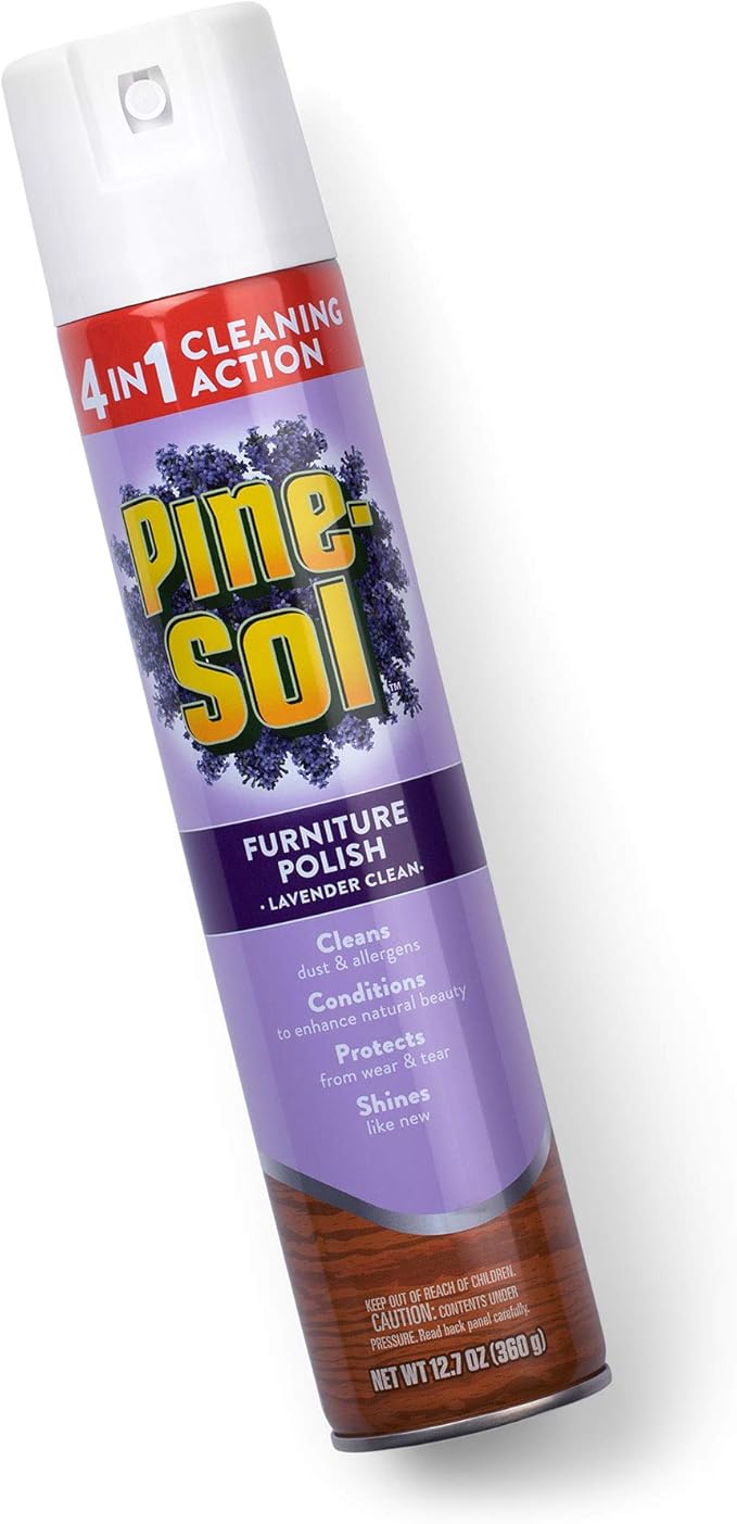 Pine-Sol Furniture Polish | Wood Furniture Polish Spray | Wood Polish Spray for Your Furniture Gives You A Powerful Clean You Can Trust | 12.7 Ounces, Fresh Lavender Scent (Pack of 2)