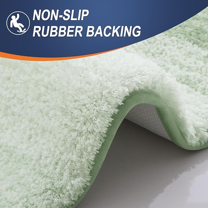 OLANLY Bathroom Runner Rugs 54x24, Extra Soft Absorbent Microfiber Bath Rugs, Rubber Backing, Quick Dry, Washable Bath Mats for Bathroom Floor, Tub and Shower, Home Decor Accessories, Sage Green