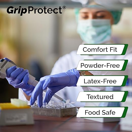 GripProtect Precise Nitrile Exam Gloves | 4 Mil | Chemo-Rated | (Large, 100)