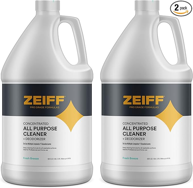 Pro-Grade All-Purpose Cleaner & Deodorizer - Deep Cleaning & Odor Eliminating Formula For Professional & Home Surfaces - 1 Gallon Concentrate - Fresh Breeze, 2 Pack