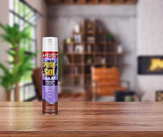 Pine-Sol Furniture Polish Aerosol, Lavender Scent - Wood Furniture Polish Spray Gives You A Powerful Clean You Can Trust - 12.7 Ounce
