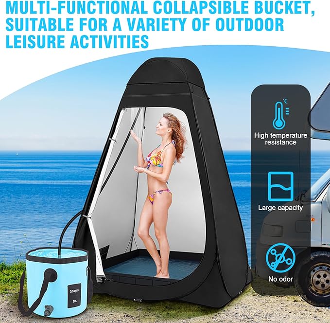 Collapsible Bucket with Handle 20L, Multifunctional Folding Water Container for Camping, Hiking, Traveling, Fishing, Laundry, Gardening, Waterproof, Durable, Lightweight