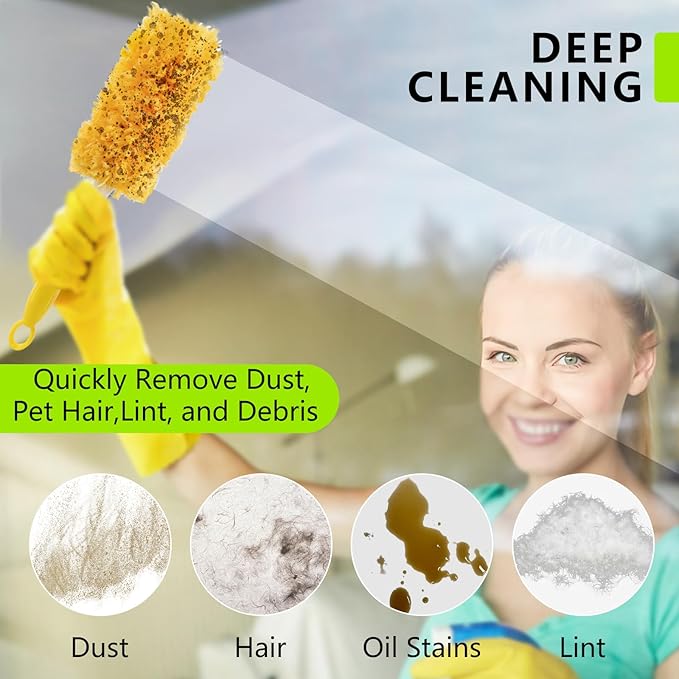 30 Pack Duster Refills for Swiffer Duster,360° Heavy Duty Duster Kit with 1 Handle,Multi-Surface Duster Refills for Cleaning,Unscented&Disposable Electrostatic Microfiber Dusters