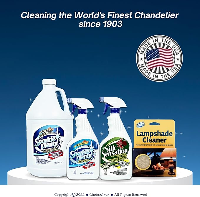 Sparkle Plenty Chandelier Cleaner Drip Dry Spray No Wipe - Dust Remover & Streak Free Glass Cleaner Spray for Chandelier Crystals &Window Screen Surface - Household Cleaning Supplies(1 Gallon, 2 Pack)