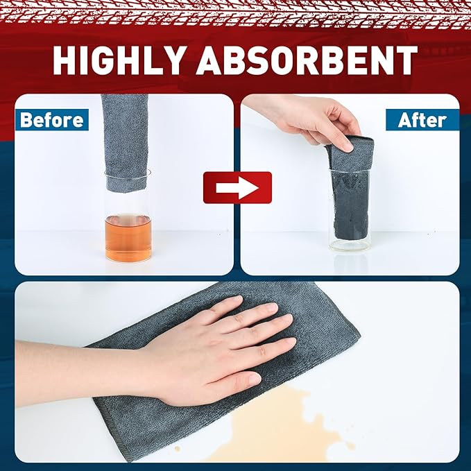 Microfiber Cleaning Cloths Bulk-400 Pack, Gray Microfiber Towels for Cars, Ultra Absorbent Wash Cloths, Lint-Free Streak-Free Microfiber Towels Bulk for Cars, 12x12 inches