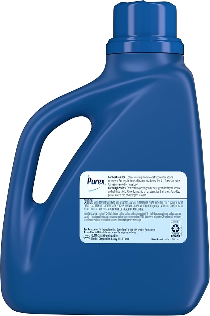 Purex Liquid Laundry Detergent with Crystals Fragrance, Fresh Spring Waters, 75 oz (50 loads)