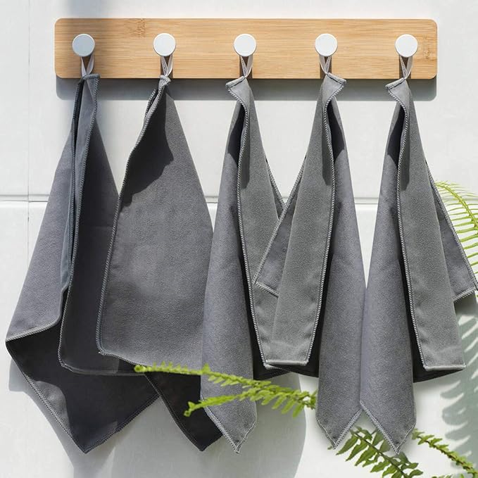 ZHIDIAN Screens Cleaning Microfiber Suede Cloth, 8Pack Streak Free Lint Free Large Rag for Car Screen, TV, Computer, Camera Lenses, Phones, Electronics Devices & All Delicate Surface, 12x12in