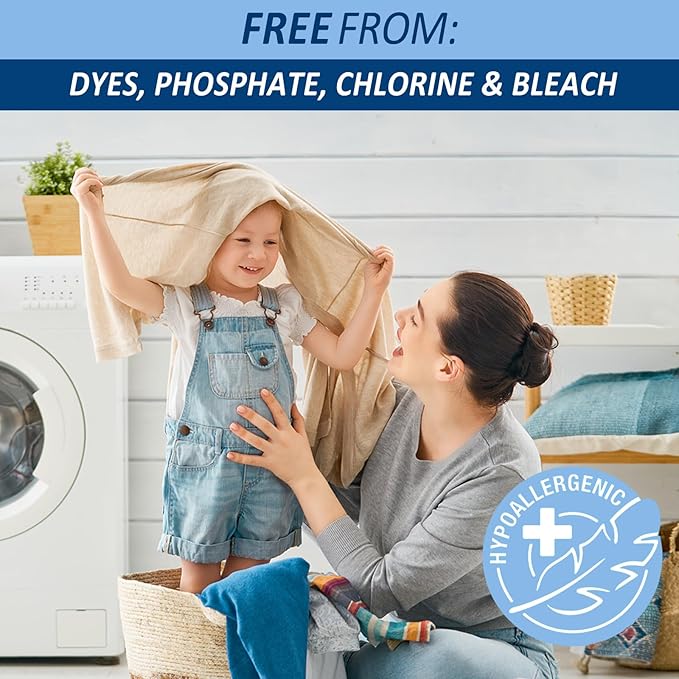 Laundry Detergent Sheets - Fresh Linen 100 Sheets (200 Loads) - Concentrated Liquidless Laundry Soap - No Mess - Space-Saving - for Travel, Apartments, Dorms, Sink