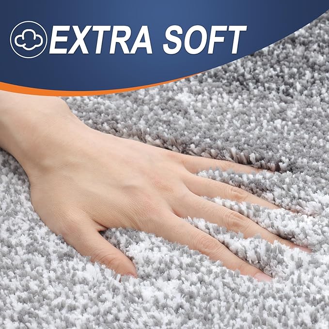 OLANLY Bathroom Rugs Mat 47x32, Extra Soft Absorbent Microfiber Bath Rugs, Rubber Backing, Quick Dry, Machine Washable Bath Mats for Bathroom Floor, Tub and Shower, Home Decor Accessories, Grey