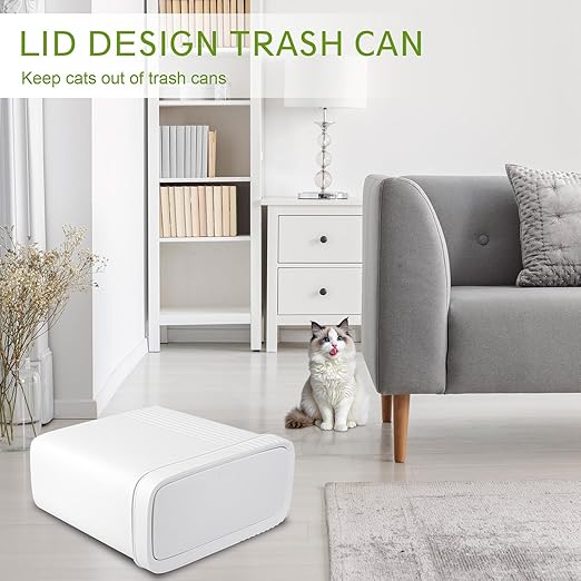 UUJOLY Small Bathroom Trash Can Wastebasket Plastic Garbage Can Container Basket Trash Bin for Kitchens Bathrooms, Laundry Room, Offices, Kids Rooms, Dorms, White, 3.2 Gallon