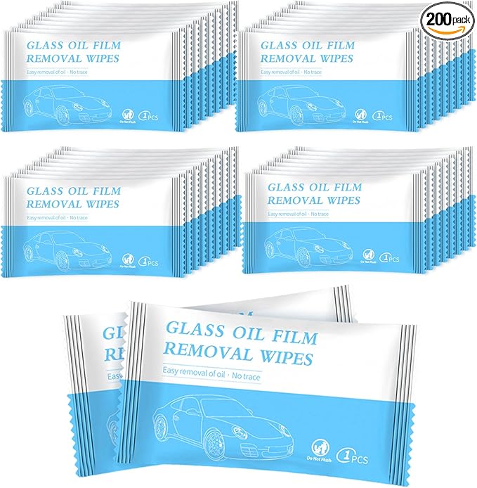 Car Cleaning Wipes, 200 PCS Individually Car Wipes, Fast Cleaning Car Leather Cleaner Wipes, Suitable for Car Window Glass, Floor Windows, Mirrors