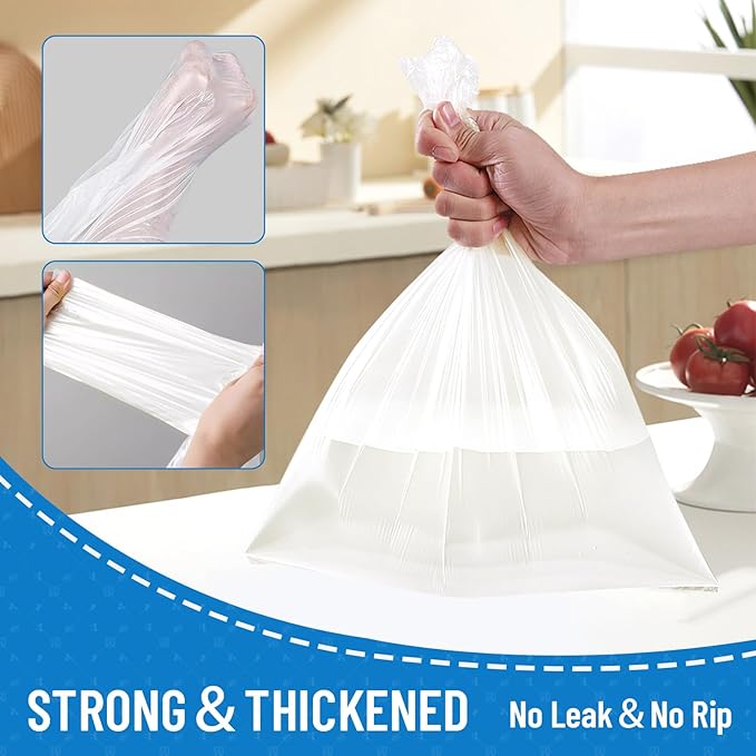 Small Trash Bags 4 Gallon, 1000 Count Small Garbage Bag Bathroom White Mini Trash Bag Trash Can Liners Unscented Garbage Bags for Bathroom Can