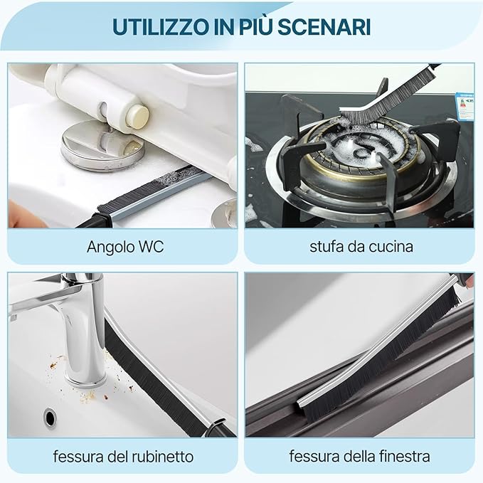 Bathroom Cleaning Brush,Premium Cleaning Tool Aluminum Support with 15° Angle, Thin Cleaning Brush for Home Kitchen (5PCS)