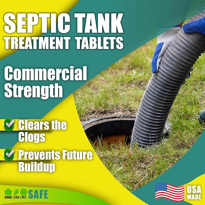 GREEN PIG Septic Tank Treatment Pods- Aids in the Breakdown of Septic Waste to Prevent Backups, Easy Flush Cleaner, 3-year supply, 18 Tablets, 54C Live Tank Treatment
