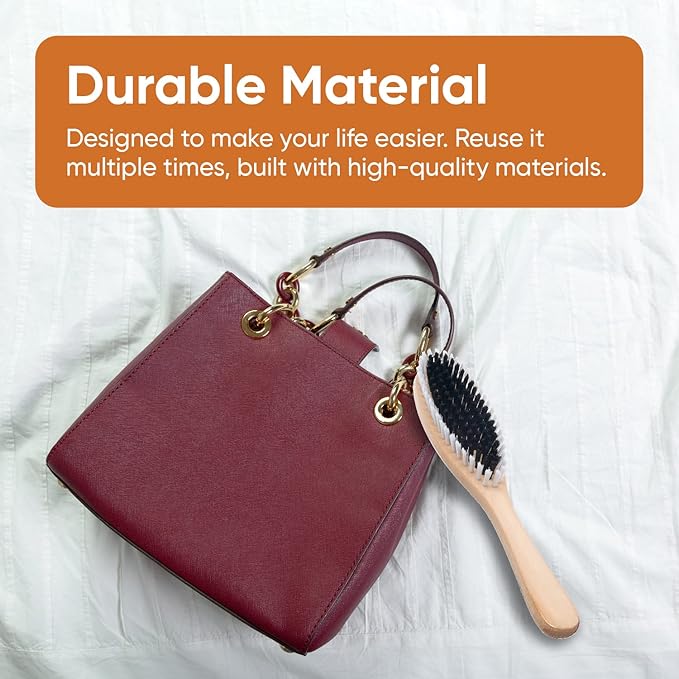 Clothes Brush Garment Brush Sturdy Bristles, Garment Lint Remover, Wool Suits, Lint Brush, Pet Hair Removel, Suede, Dust, Hat Brush Durable Wood Handle, 3 Pack by Superio