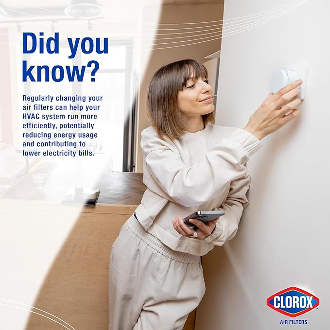 Clorox 12x12x1 Air Filter, MERV 13 Pleated HVAC AC Furnace Air Filters, MPR 1500 & FPR 10 – Pack of 4