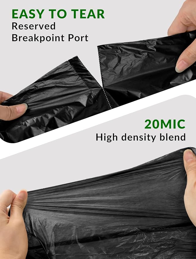 150 Count Heavy Duty Black Trash Bags, 55-60 Gallon, 40x54 Inches, 20 Micron Thick Large Garbage Bags