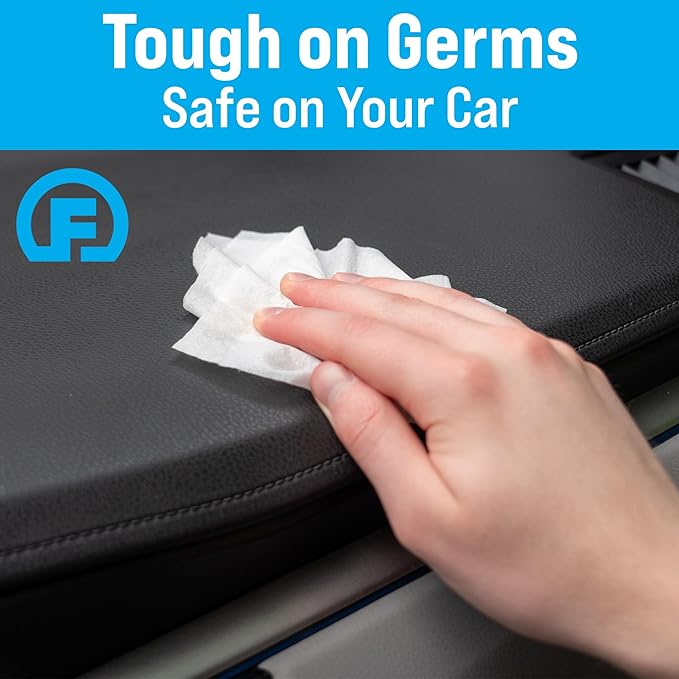Fortress Car Interior Wipes with Microfiber Cloth (25 ct.) for Car Interior Cleaning, Dashboard, Seats, Detailing, and Steering Wheel [Travel Size] Skin-Safe Car Interior Cleaner Supplies
