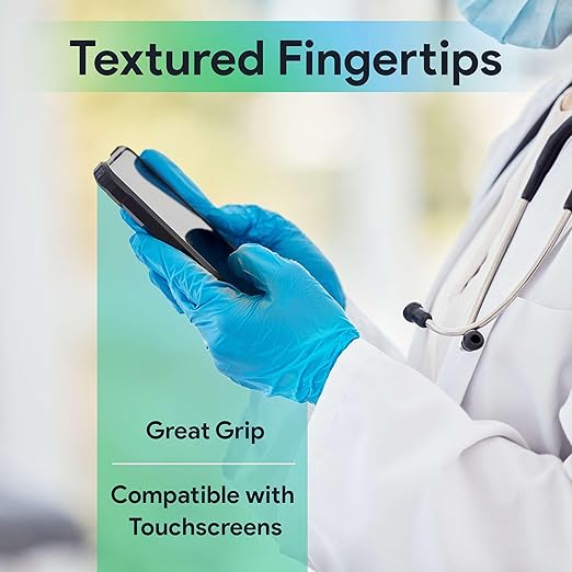 Medical Exam Blue Nitrile Gloves X Large 1000 Count - 3 Mil Powder and Latex Free Disposable Gloves - Case of 10 Boxes of 100