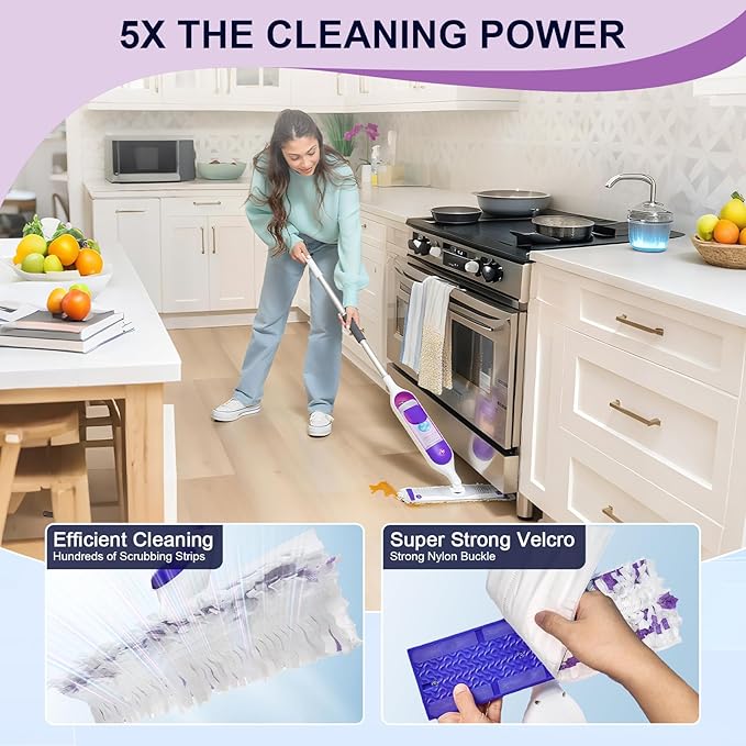 5X Cleaning Power Mop Pads for Swiffer Power Mop, Disposable Power Mop Pad Refills, Replacement Floor Cleaning Refills, Multi-Surface Wood Floor Replacement Pads (32)