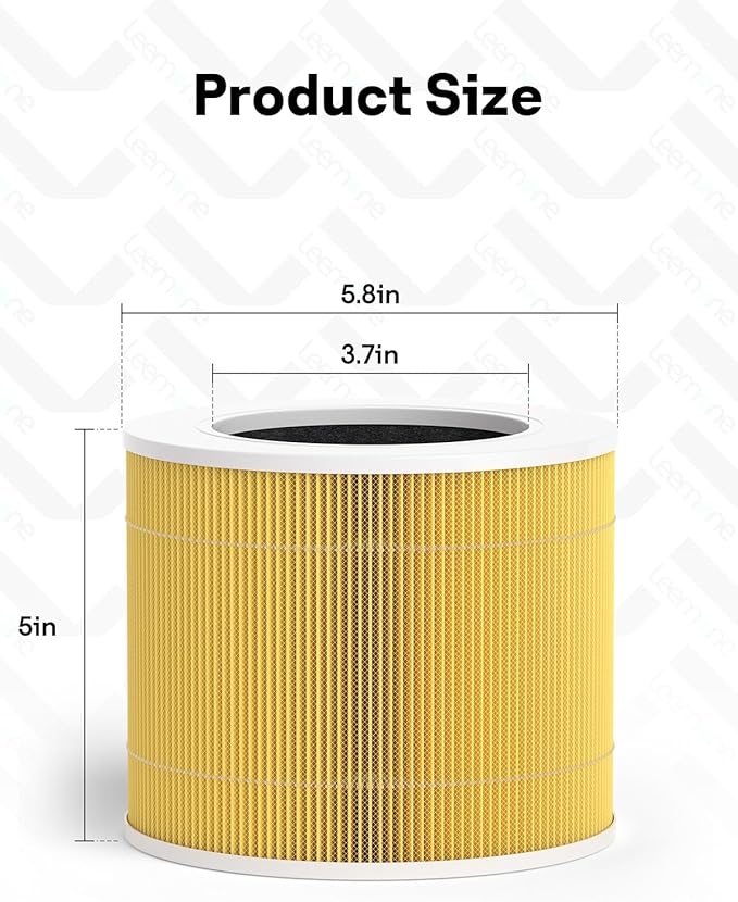 Leemone 2 Pack Core Mini Pet Replacement Filter for LEVOIT Core Mini Air Purifiers, High-Efficiency Activated Carbon,Yellow