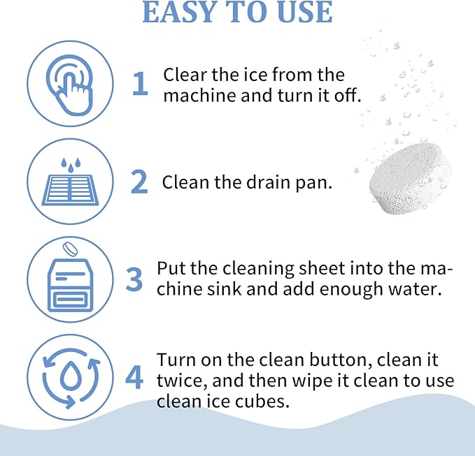 Ice Machine Cleaner 24 Pack Ice Maker Cleaner Tablets, Efficient Cleaning Tablets, Compatible With Various Brands of Ice Machines, Remove Hard Water Buildup