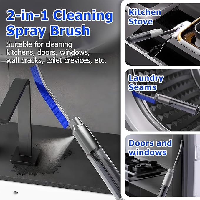 Crevice Cleaning Brush, 2025 New Crevice Cleaning Scrub Brush, Multi-purpose Grout Brush for Bathroom, Durable Sink Cleaning Tool for Kitchen, Portable Toilet Cleaning Brush for Home Users (White-2pc)