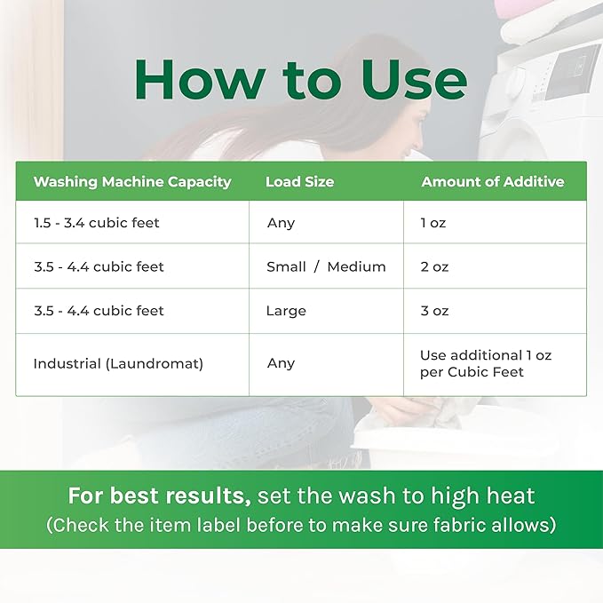 Hygea Natural Lice & Bed Bug Extra Strength Laundry Additive - Environmentally Responsible, Odorless & Stain-Free Liquid Laundry Treatment - Safe for Children & Pets - Any Water Temperature (32 oz)